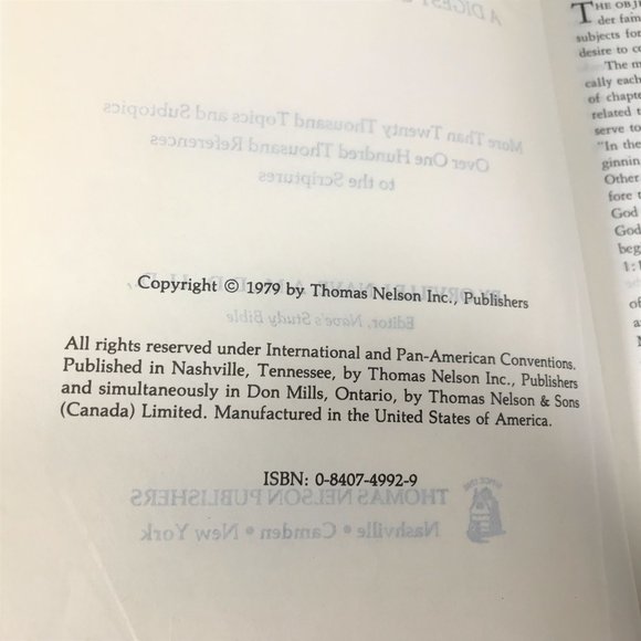 Vintage 70s Nave's Topical Bible Holy Scriptures - Picture 7 of 8